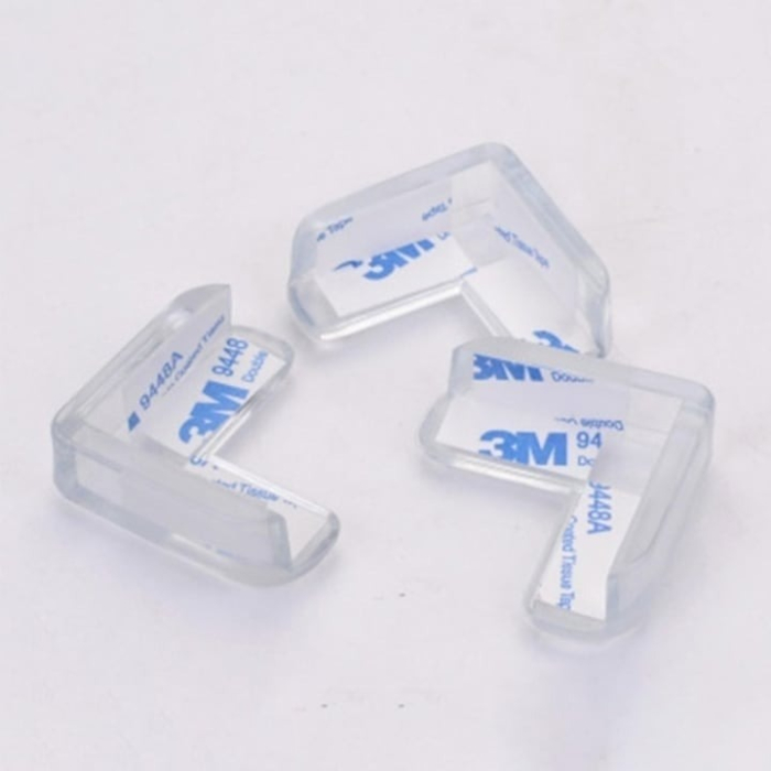 Set 4 protecții colțuri universale din silicon, rotunde, transparente – siguranță copii pentru mese, paturi și dulapuri, en-gros [10]