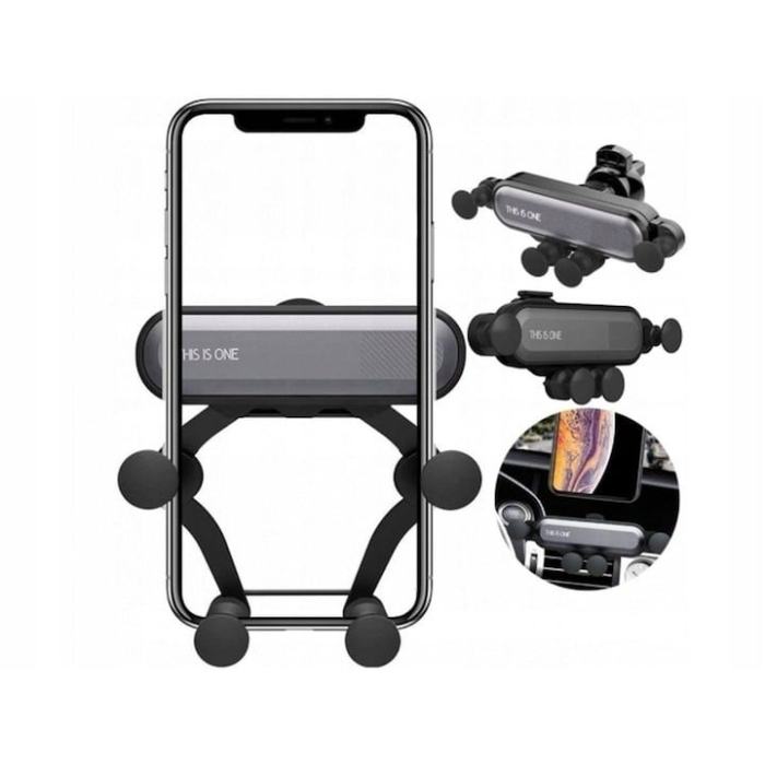 Suport telefon auto cu prindere pe grila de ventilație, 4 brațe mobile – stabil și reglabil, en-gros [8]