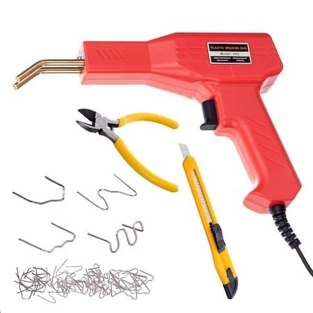 Produse en-gros pentru revânzare - Aparat Profesional Lipit și Sudat Plastic, Kit Complet cu Capse Diverse, En-Gros