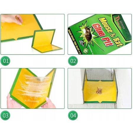Capcană pentru șoareci, șobolani și insecte, cu lipici, tip carte, reutilizabilă – En-gros [7]