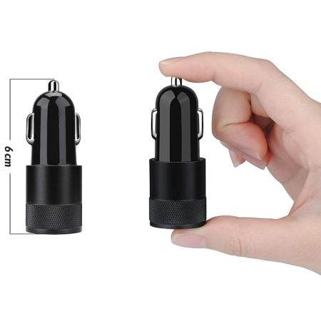 Încărcător auto 68W, 12V, 1x USB & 1x Type-C, încărcare rapidă – Negru, en-gros [3]