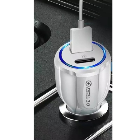 Încărcător brichetă auto 12V, 1x USB + 1x Type-C 3.0, încărcare rapidă – compact și eficient, en-gros [7]