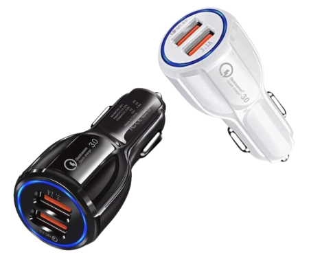 Accesorii și echipamente auto - Încărcător brichetă auto 12V-24V, 2x USB 3.0 cu încărcare rapidă – adaptor compact, en-gros