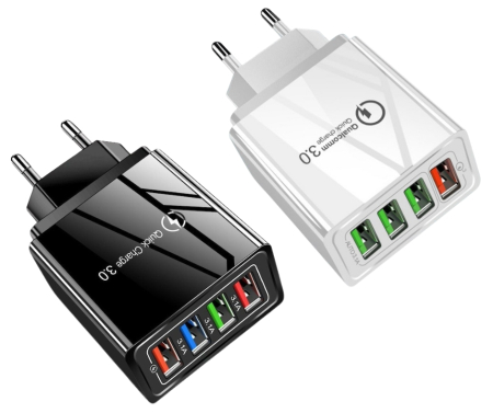 Electronice și gadgeturi - Încărcător priză cu 4 porturi USB, Încărcare Rapidă Quick Charge 3.0 – universal, en-gros