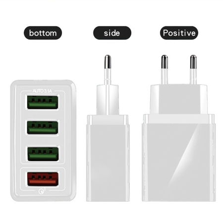 Încărcător priză cu 4 porturi USB, Încărcare Rapidă Quick Charge 3.0 – universal, en-gros [6]