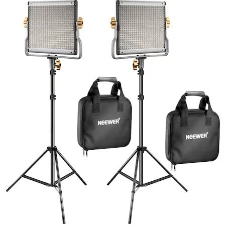 Echipamente foto pentru studio - Kit 2 panouri LED foto video Neewer Bi-Color/RGB cu trepiezi reglabili 200 cm si geanta transport