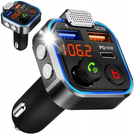 Accesorii și echipamente auto - Modulator FM Bluetooth Auto Universal cu QC3.0 și Încărcare Rapidă 20W – multifuncțional, en-gros