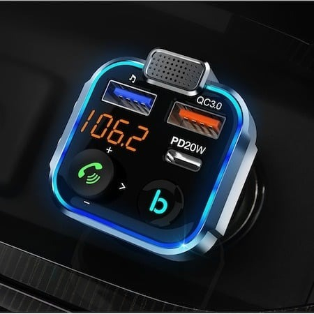 Modulator FM Bluetooth Auto Universal cu QC3.0 și Încărcare Rapidă 20W – multifuncțional, en-gros [3]