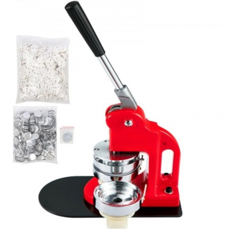 Prese pentru insigne și echipamente de producție - Presa de fabricat insigne cu taietor circular, matrite si insigne 44 mm, set complet