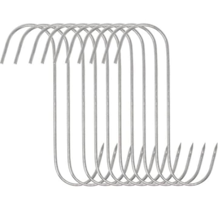 Produse și accesorii pentru casă - Set 10 Cârlige S din Oțel Inoxidabil pentru Suspendat Carnea, Rezistente, Regim En-Gros