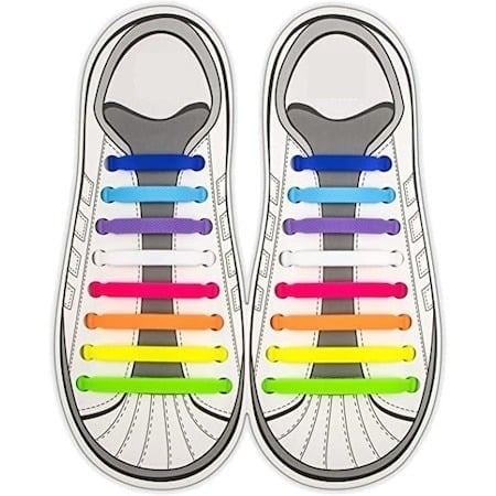 Set 16 șireturi elastice universale din silicon pentru încălțăminte, fără legare, en-gros [12]