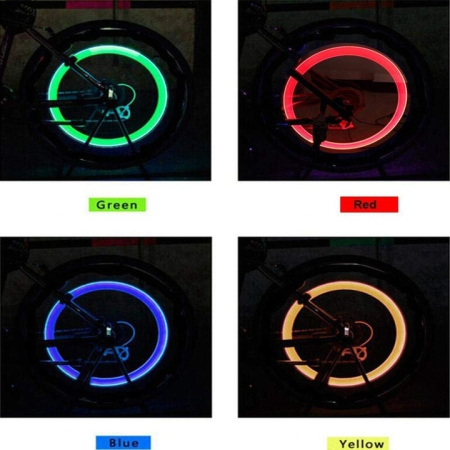 Set 2 lumini decorative LED pentru valvă biciclete și auto – accesorii roți siguranță și design [10]