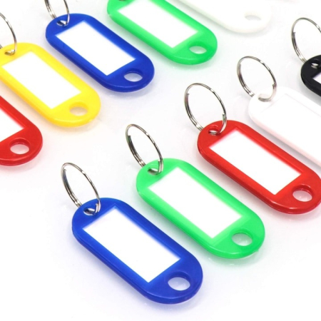 Set brelocuri multicolore din plastic cu etichetă pentru organizarea cheilor, En-Gros [3]