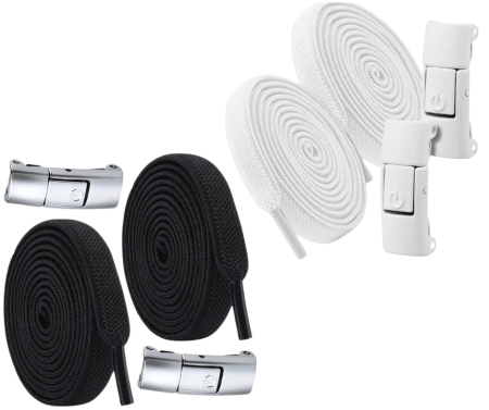 Produse en-gros pentru revânzare - Set 2 șireturi elastice pentru încălțăminte sport, cu închidere magnetică fără legare – practice și rezistente, en-gros