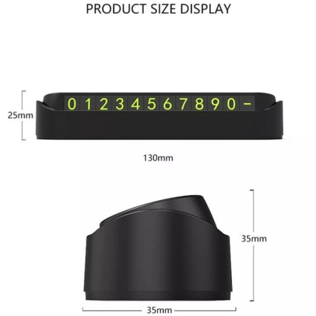 Suport afișare număr telefon auto, cu prindere adezivă pe bord sau parbriz [4]