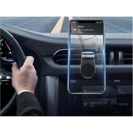 Suport telefon auto magnetic cu fixare pe grila de ventilație, negru – stabil și compact, en-gros [4]