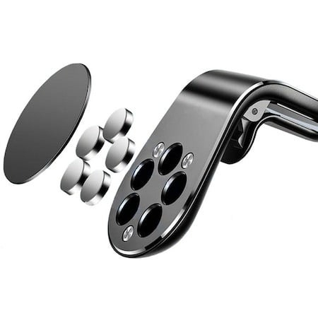 Suport telefon auto magnetic cu fixare pe grila de ventilație, negru – stabil și compact, en-gros [3]