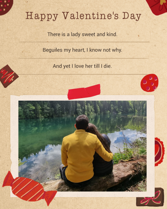 Tablou cuplu Happy Valentines Day cu mesaj si fotografie [2]