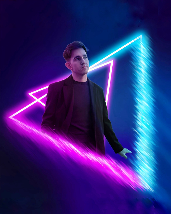 Neon Triangle – tablou personalizat cu triunghiuri neon DoggoCraft [2]