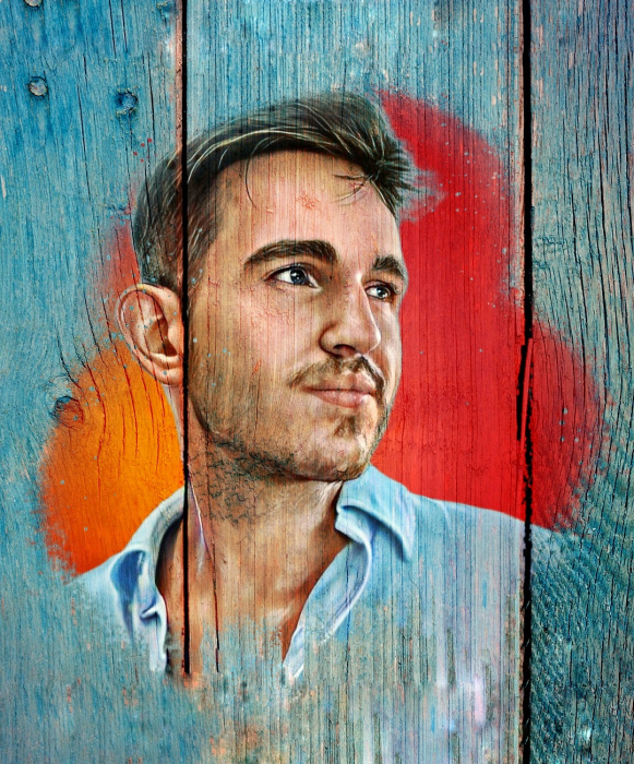 Tablou Wood Paint – portret personalizat colorat pe lemn DoggoCraft [2]