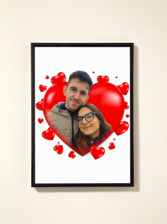 Toate Tablourile - Bubble Heart – tablou personalizat romantic pentru cuplu DoggoCraft