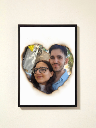 Toate Tablourile - Burn Paper Heart – tablou personalizat pentru cuplu DoggoCraft