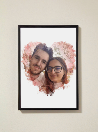 Toate Tablourile - Soft Heart – tablou personalizat romantic pentru cuplu DoggoCraft