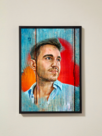 Toate Tablourile - Tablou Wood Paint – portret personalizat colorat pe lemn DoggoCraft