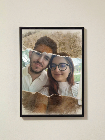 Toate Tablourile - Fusion – tablou personalizat rupt și colorat DoggoCraft