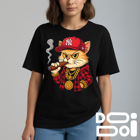 Tricouri Funny - Tricou Cat Bitcoin