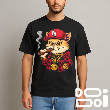 Tricouri Funny - Tricou Cat Bitcoin