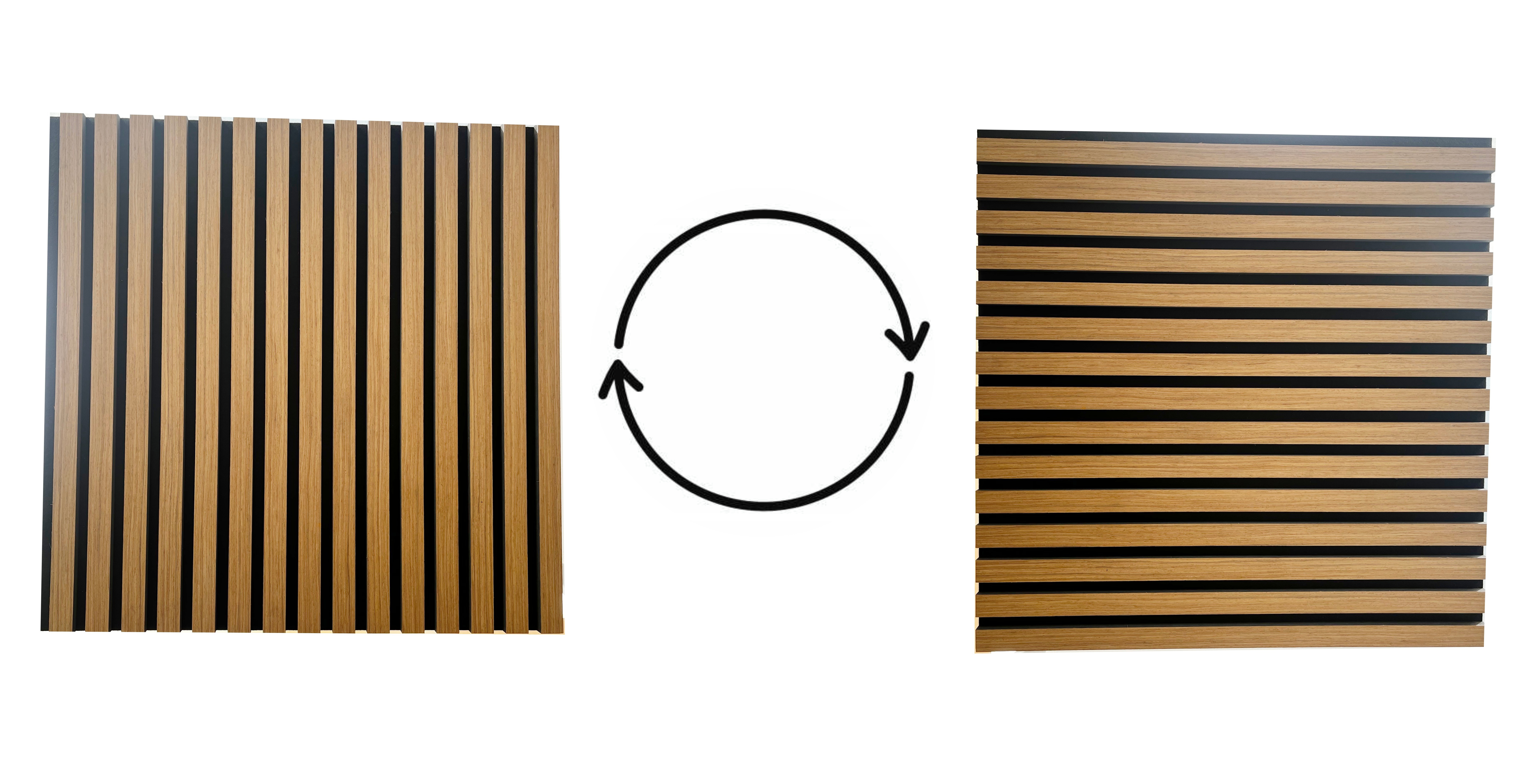 Set de 4 riflaje acustice MDF tec de 600x600 mm montate ca tăblie de pat pe peretele dormitorului [7]