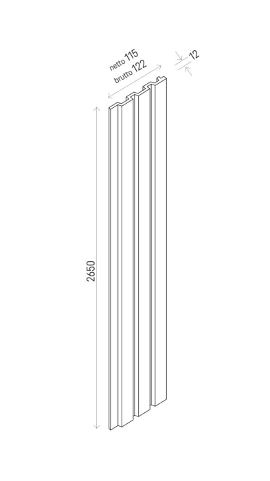 Panou Riflaj Decorativ Interior VOX LINERIO M-LINE, 265x12.2x1.2cm, Albă, Polistiren Extrudat XPS [3]