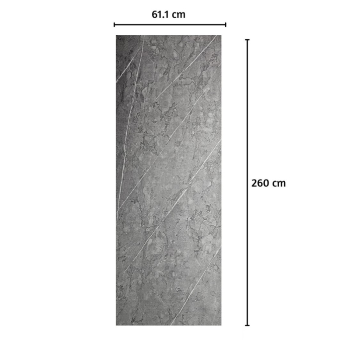 Panou decorativ riflaj WPC, Naimeed D7565, sistem de imbinare tip ''U'', aspect rafinat si montaj usor, 260x61.1x0.9cm, gri marmorat [2]