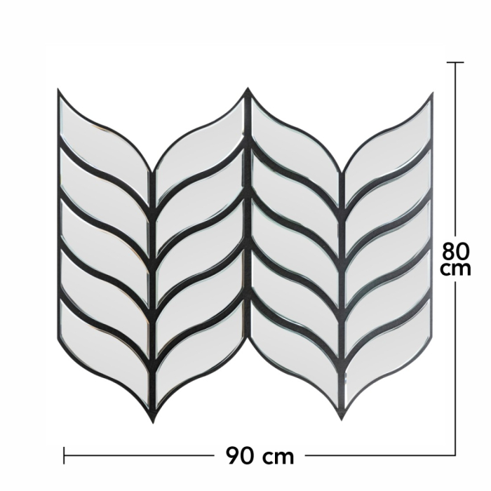 Panou riflaj acustic decorativ, Oglinda si pasla, Naimeed D6777, 90x80x1.2cm, Gri [7]