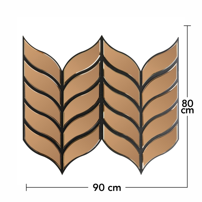 Panou riflaj acustic decorativ, Oglinda si pasla, Naimeed D6778, 90x80x1.2cm, Maro [7]