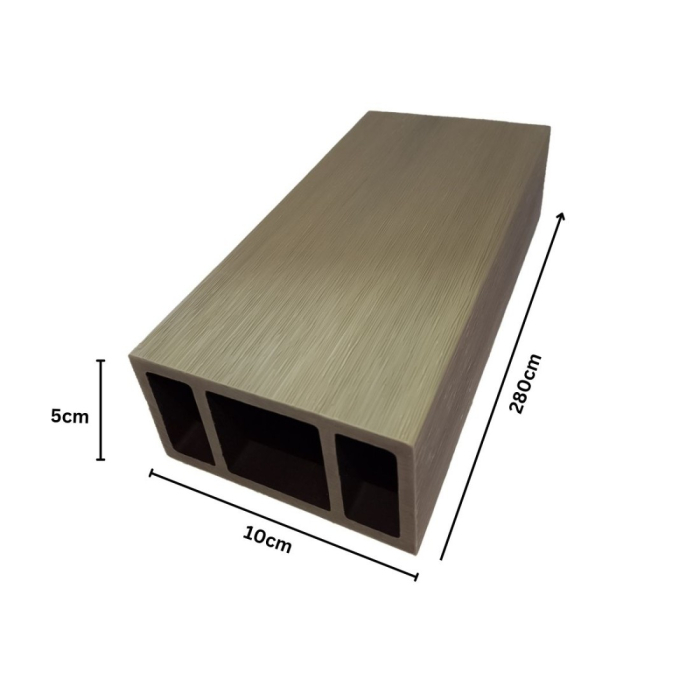 Profil dreptunghiular ranforsat din WPC co-extrudat, Naimeed D7503, 280×10×5 cm, Gri [2]