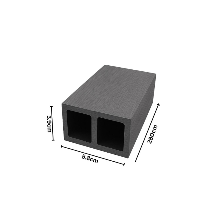 Profil dreptunghiular ranforsat din WPC co-extrudat, Naimeed D7505,  280×5.8×3.9 cm, Gri [2]