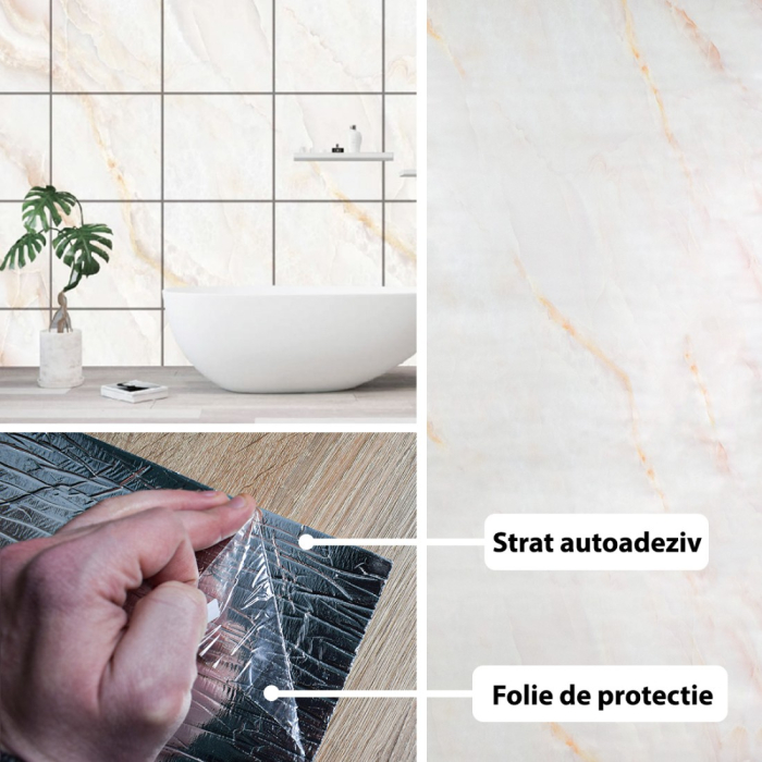 Rola panou autoadeziv, Naimeed D5681, design modern, 2mm grosime, 60x300cm, Crem [2]