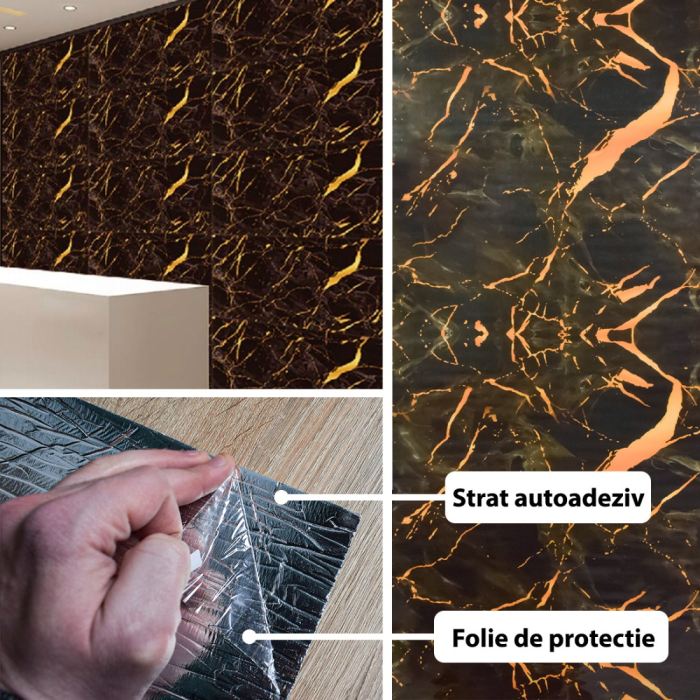 Rola panou autoadeziv, Naimeed D5700, design modern, 2mm grosime, 60x300cm, Negru [3]