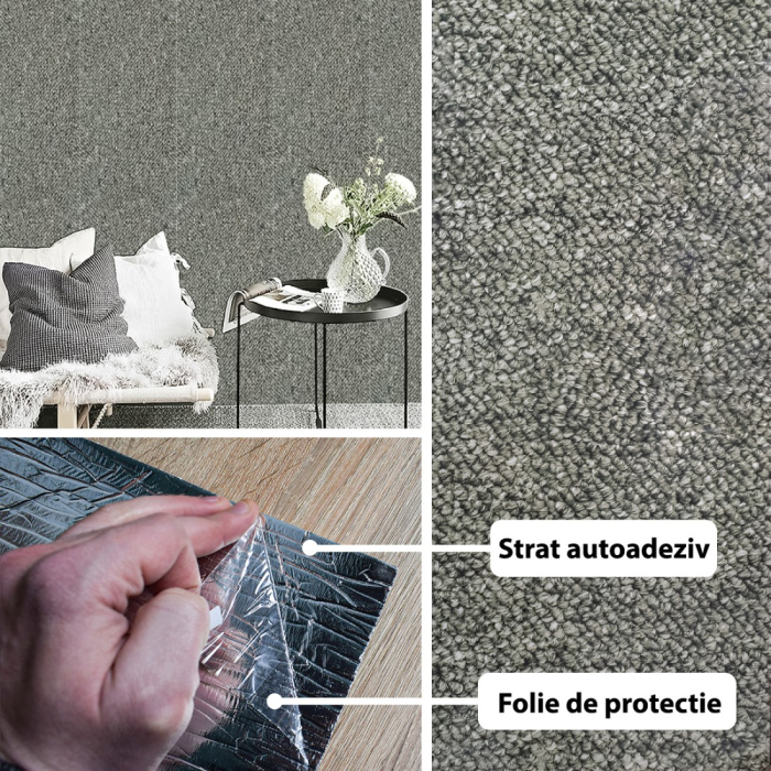 Rola panou autoadeziv, Naimeed D5701, design modern, 2mm grosime, 60x300cm, Gri [2]