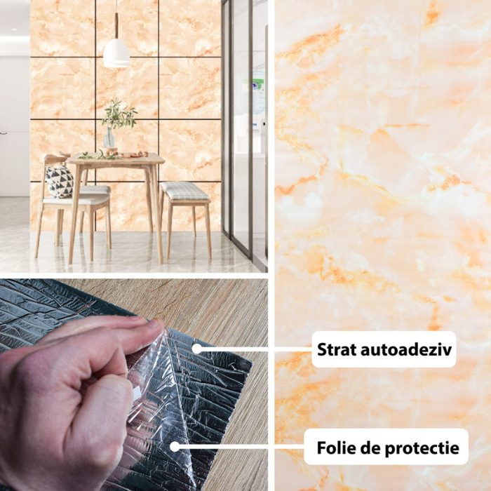 Rola panou autoadeziv, Naimeed D5704, design modern, 2mm grosime, 60x300cm, Crem [2]