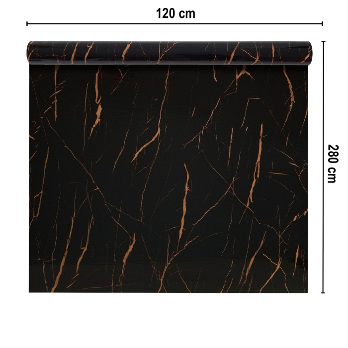 Rola panou autoadeziv, Naimeed D7366, design modern, 2.5mm grosime, 120x280cm, Negru [2]