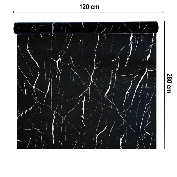 Rola panou autoadeziv, Naimeed D7367, design modern, 2.5mm grosime, 120x280cm, Negru [2]