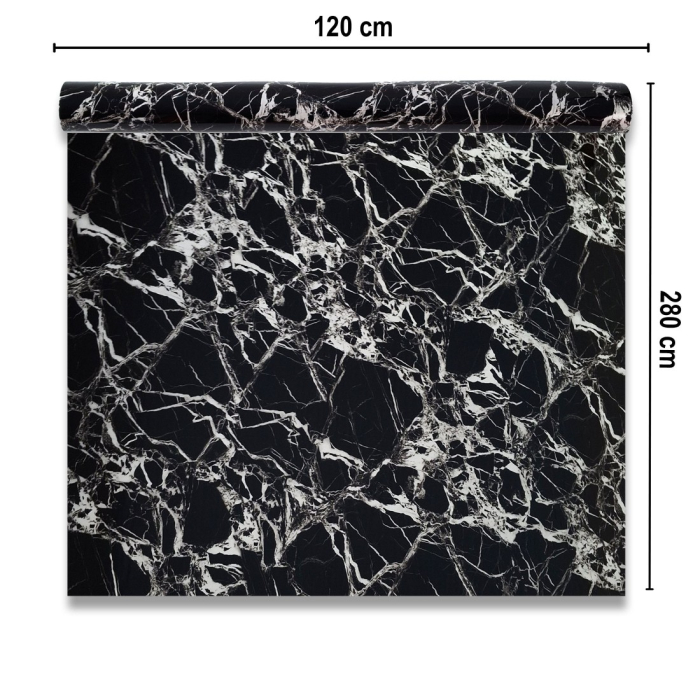 Rola panou autoadeziv, Naimeed D7373, design modern, 2.5mm grosime, 120x280cm, Negru [2]