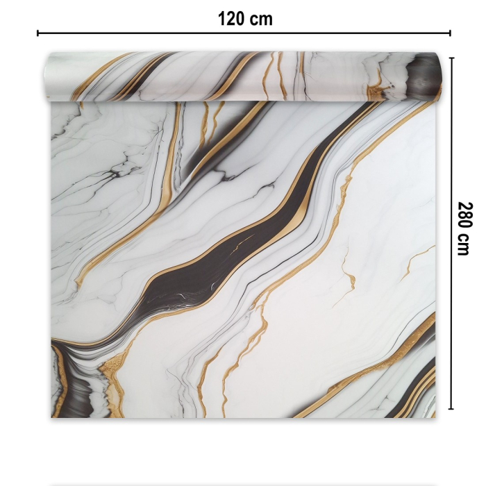 Rola panou autoadeziv, Naimeed D7375, design modern, 2.5mm grosime, 120x280cm, Alb [2]