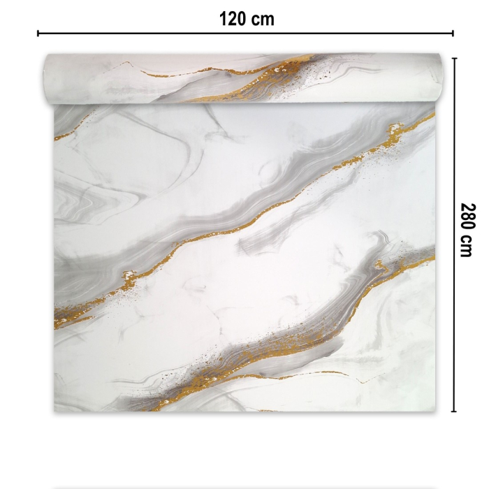Rola panou autoadeziv, Naimeed D7385, design modern, 2.5mm grosime, 120x280cm, Alb [2]
