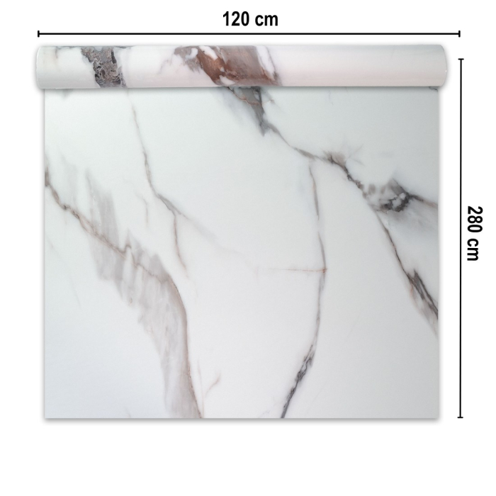 Rola panou autoadeziv, Naimeed D7395, design modern, 2.5mm grosime, 120x280cm, Alb [2]