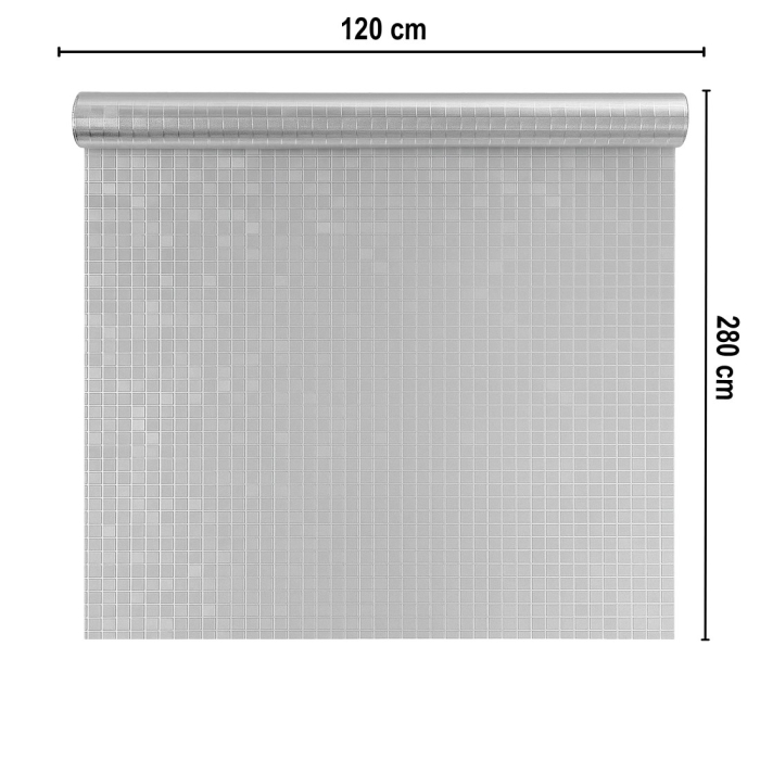 Rola panou autoadeziv, PET premium, Naimeed D7424, design 3D cu model in relief, 2.5mm grosime, 120x280cm, Argintiu [2]