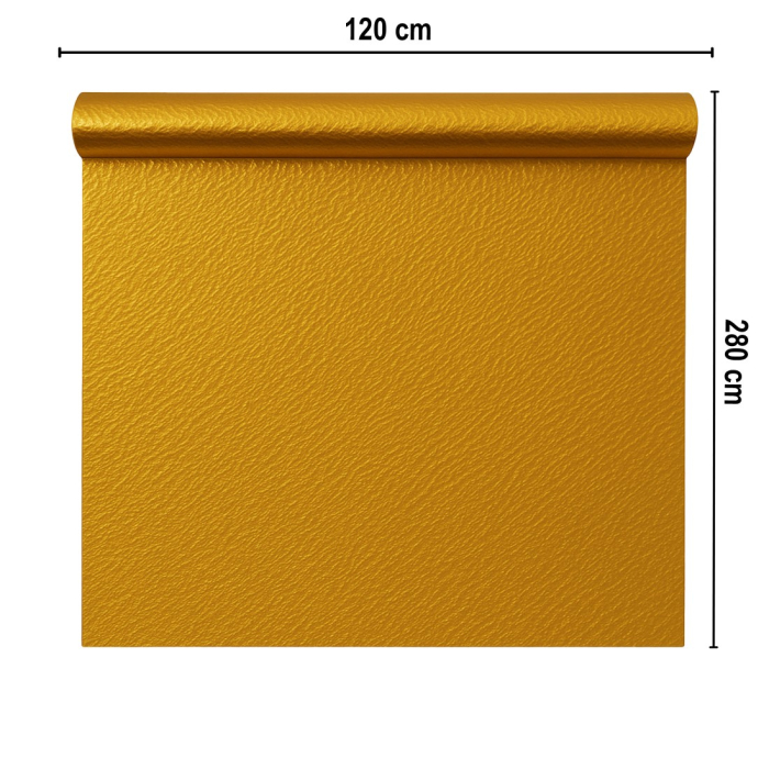 Rola panou autoadeziv, PET premium, Naimeed D7426, design 3D cu model in relief, 2.5mm grosime, 120x280cm, Auriu [2]